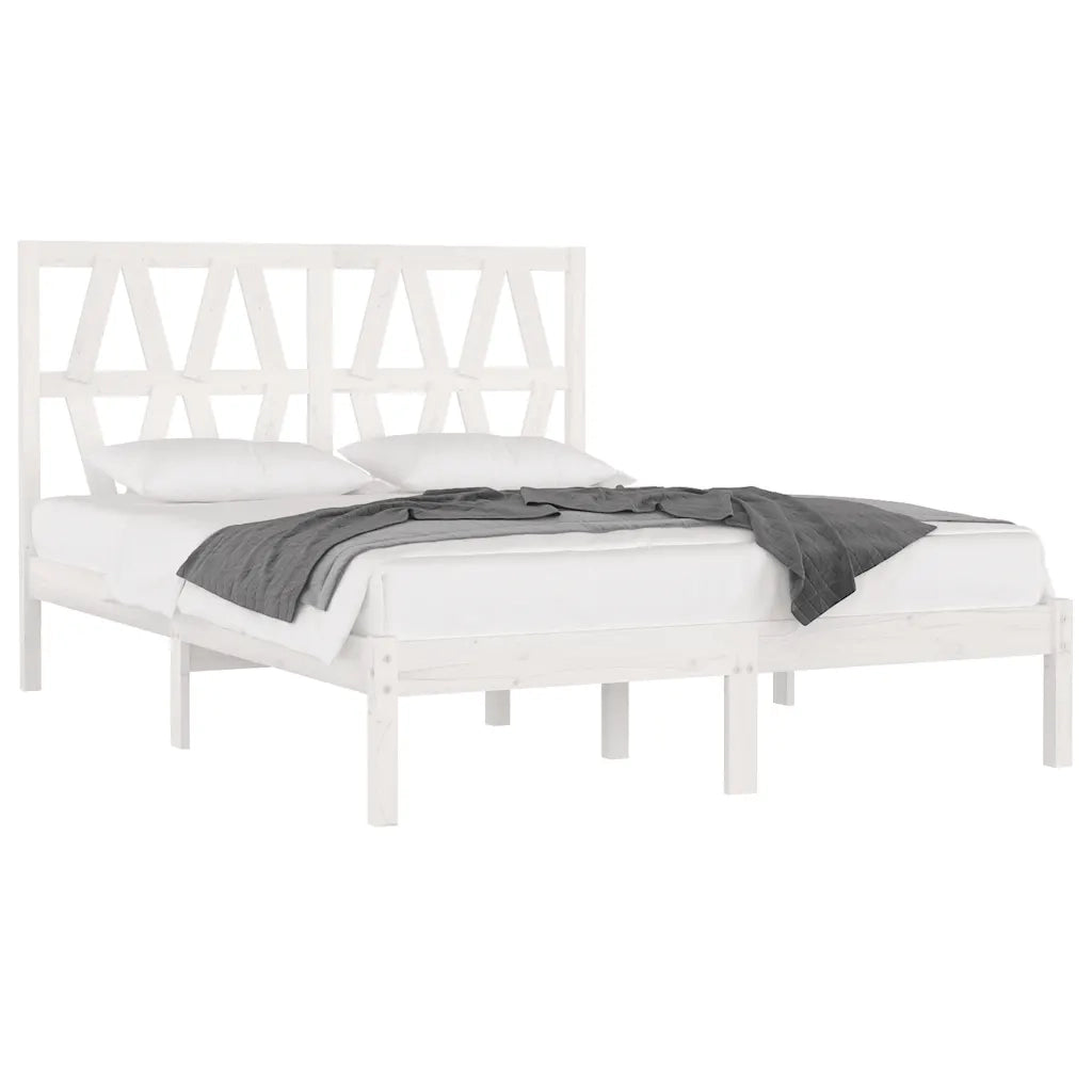 Giroletto-Struttura Letto Bianco in Legno Massello di Pino 120x200 cm 244381