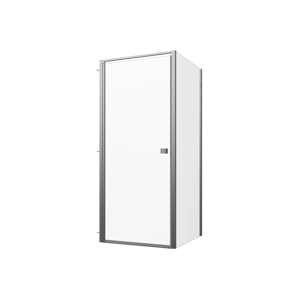 Box doccia 90x70 cm con apertura a battente e parete fissa, profili cromati e vetro da 8mm trasparente h195 | Bahamas