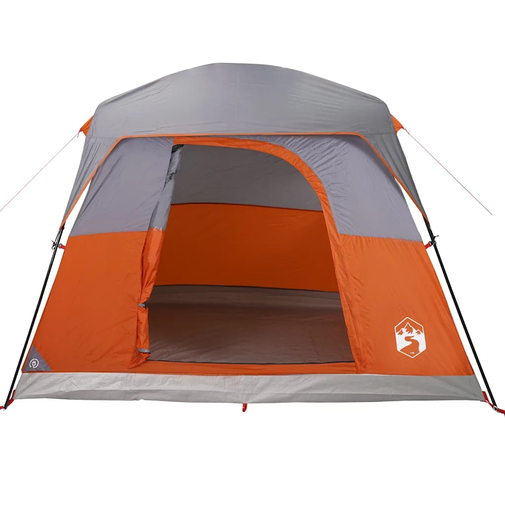 Tenda da Campeggio | Tenda Familiare a Cabina 4 Persone Arancione Impermeabile