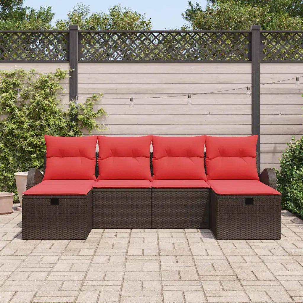 Set Divano da Giardino con cuscino 6 pcs Marrone polyrattan 3360455