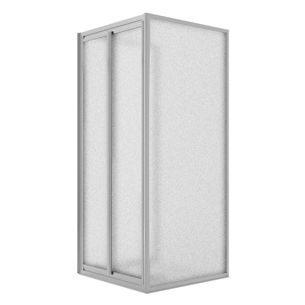 Box Doccia 3 lati 80x100x80CM H198 Cristallo Stampato C 2 Fissi+Saloon 2 Ante Battente 100 mod. West