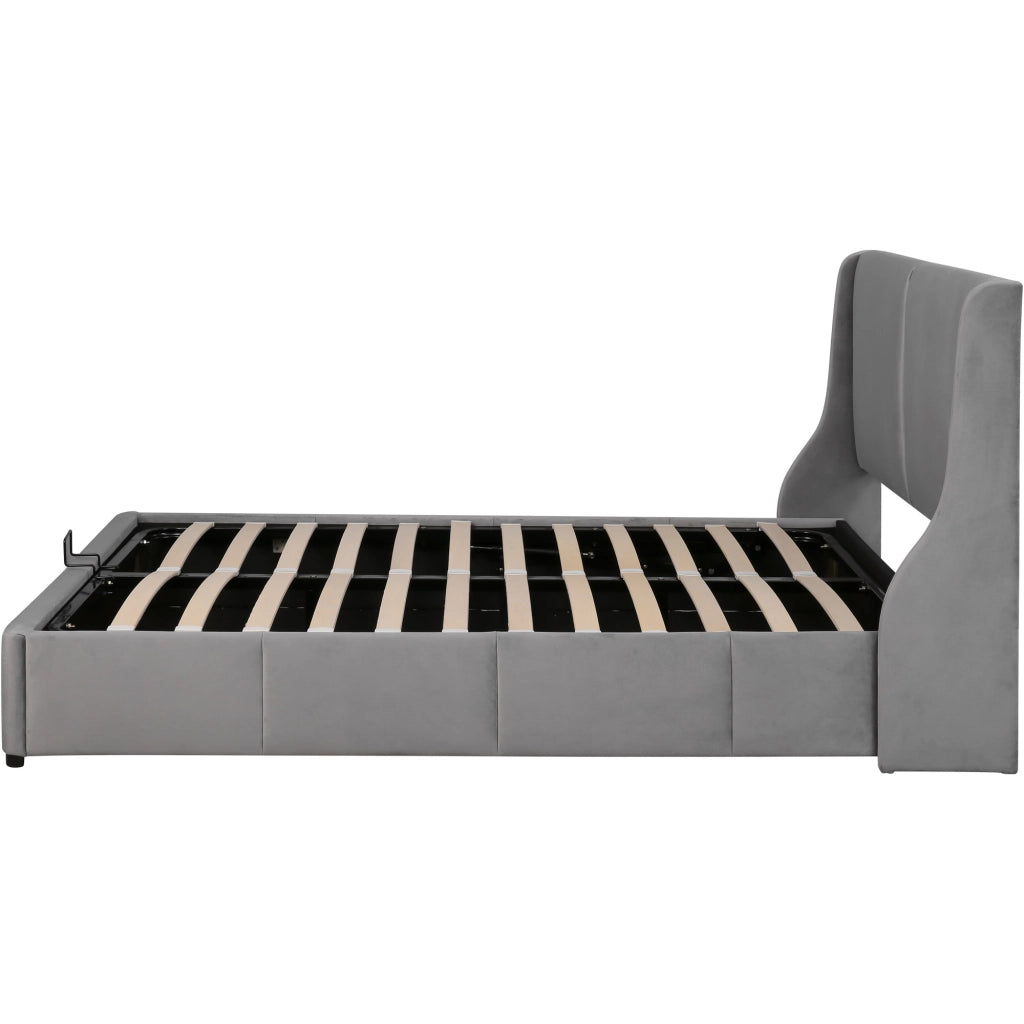 letto imbottito velluto grigio 140 x 190 cm