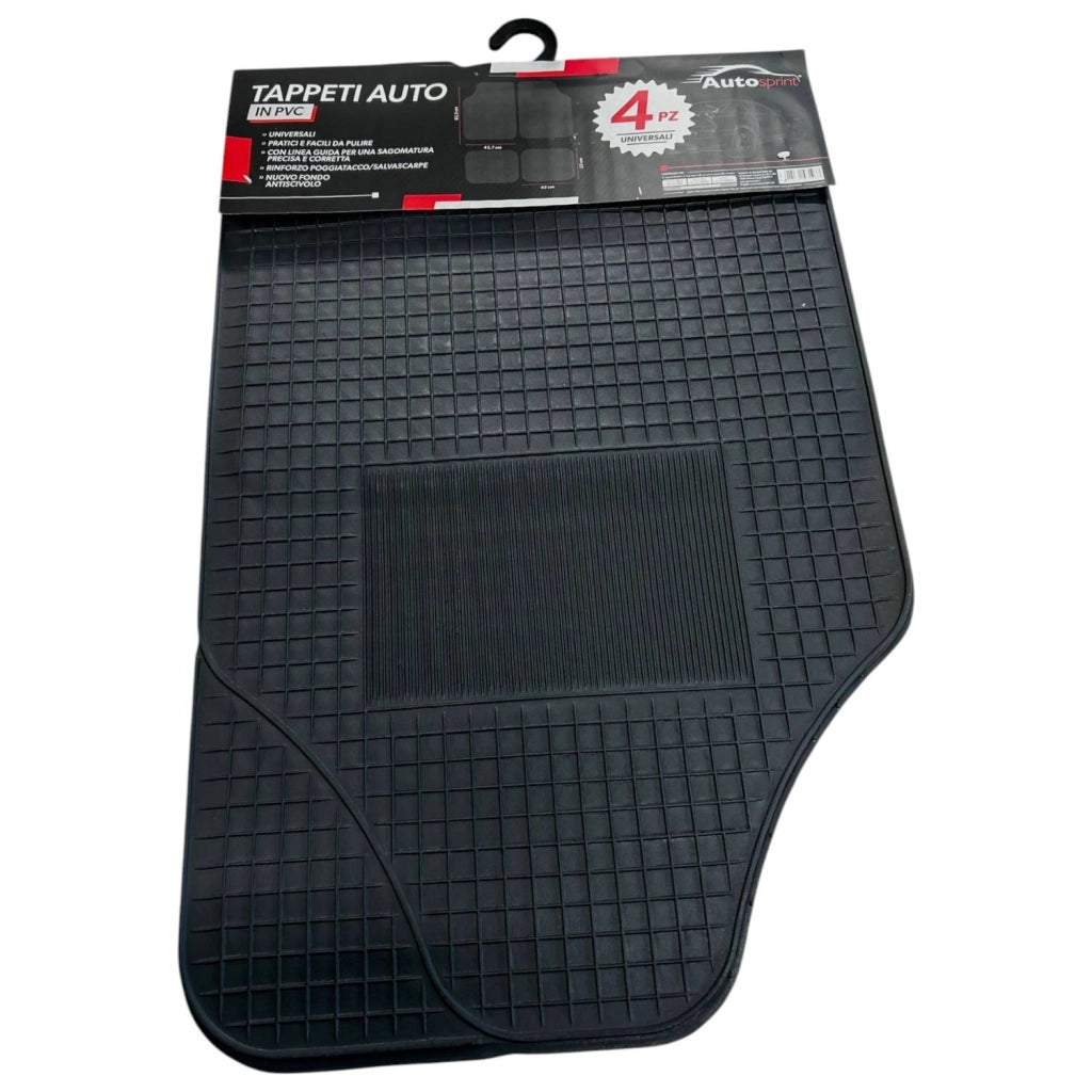 TAPPETI PER  AUTO GOMMA 4PZ NERO