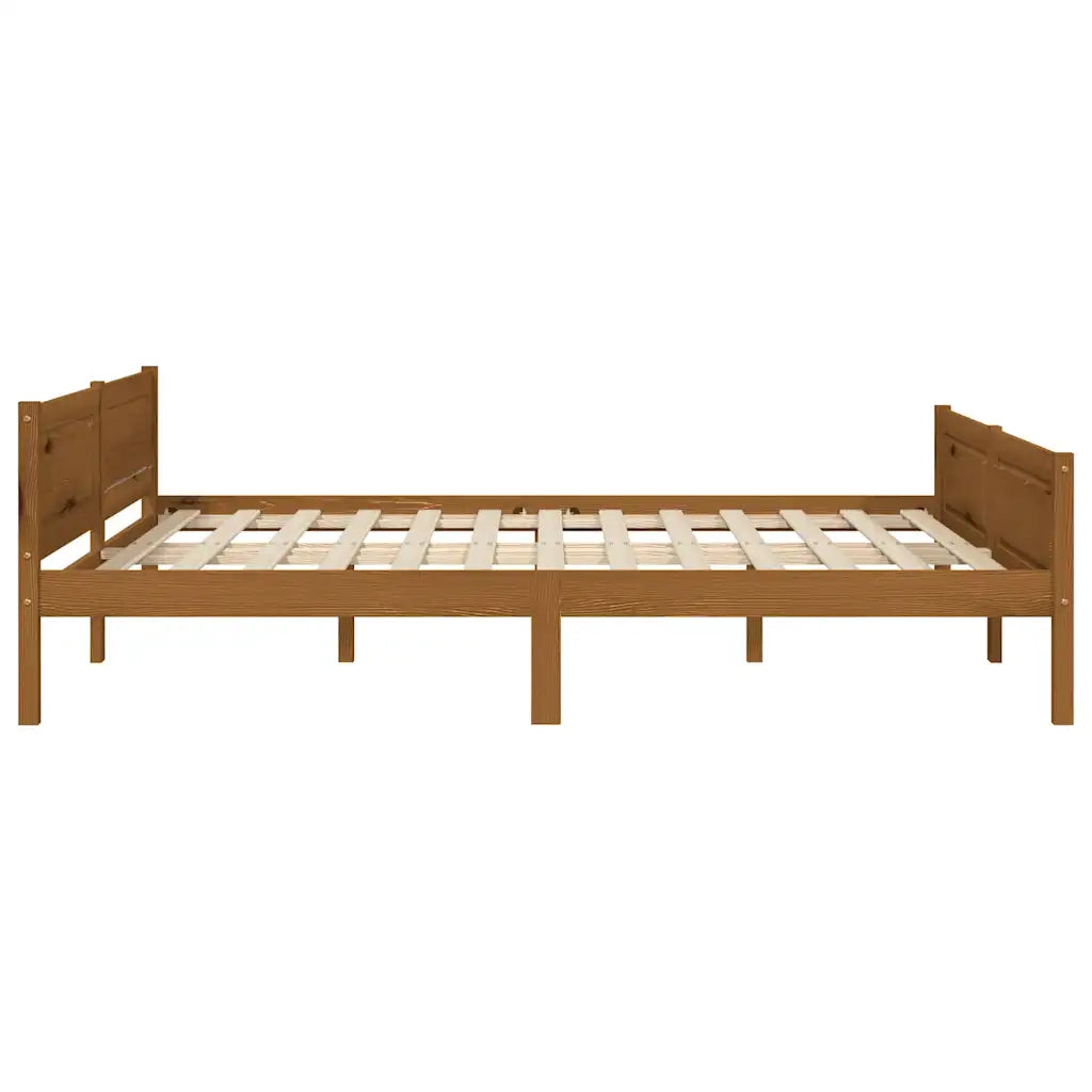 Giroletto in Legno Massello di Pino Marrone Ambrato 140x200 cm 322113