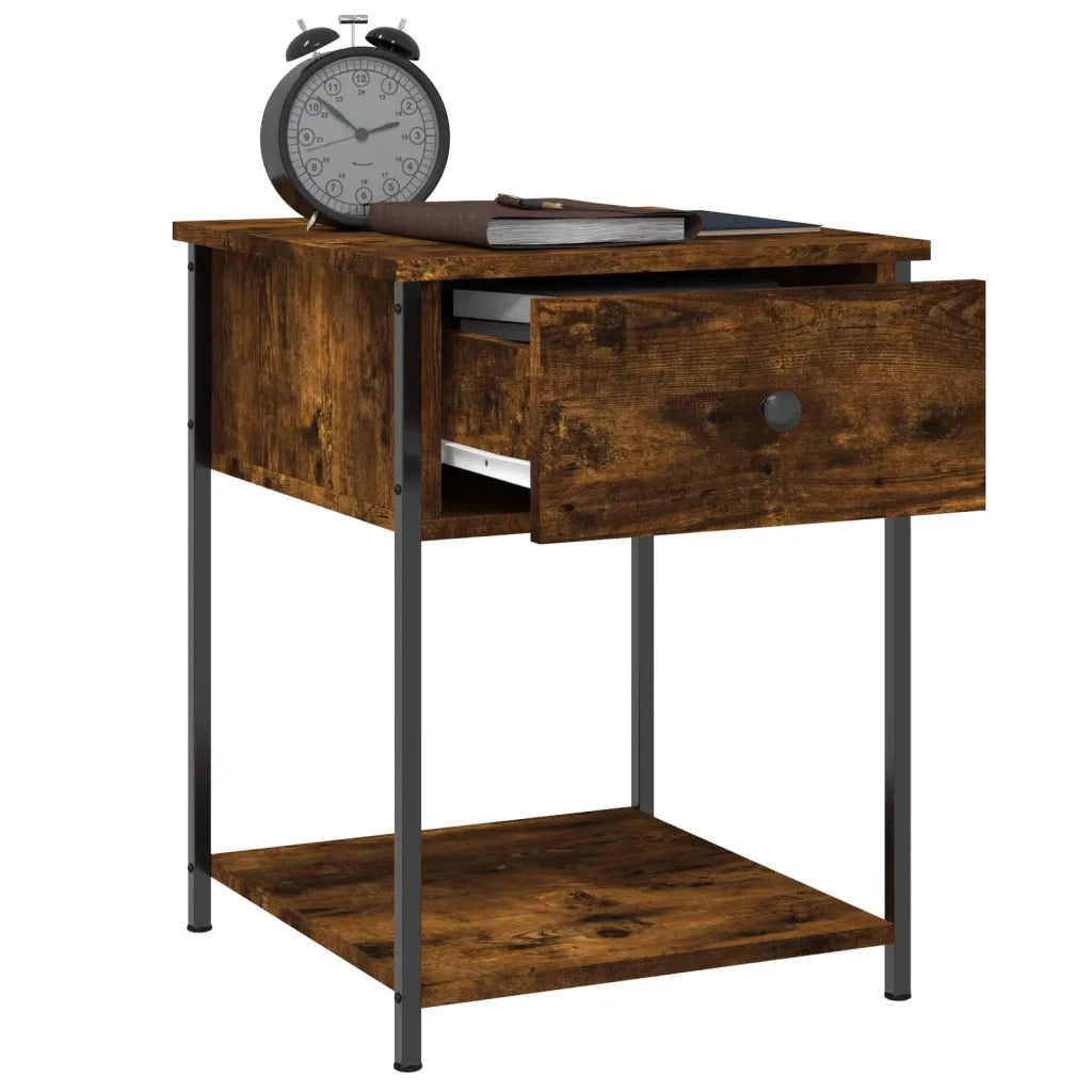 Comodini 2 pz-Set di 2 Tavolino da notte Rovere Fumo 44x45x58 cm in Legno Multistrato