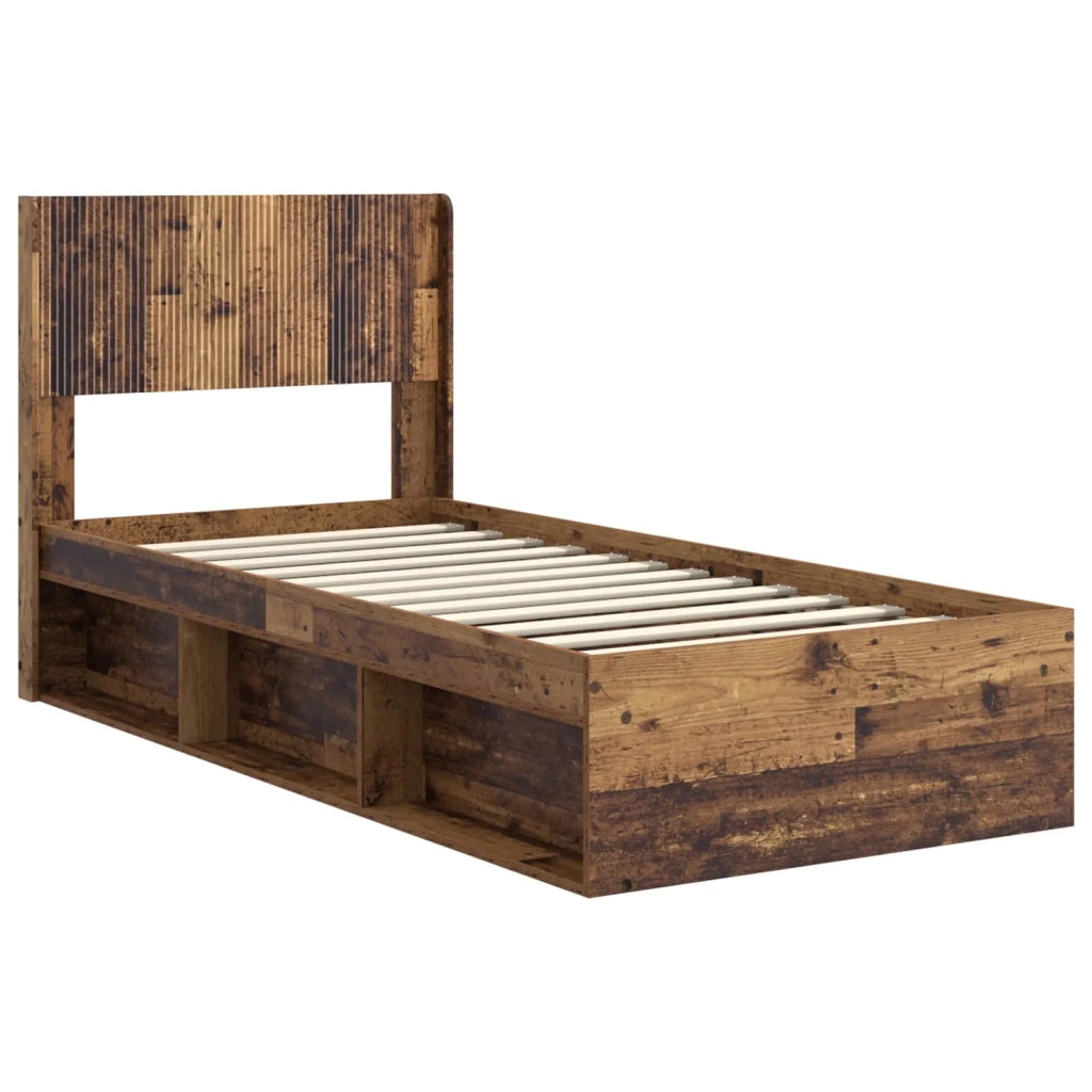 Struttura del letto con stoccaggio e testata Legno antico 3414257