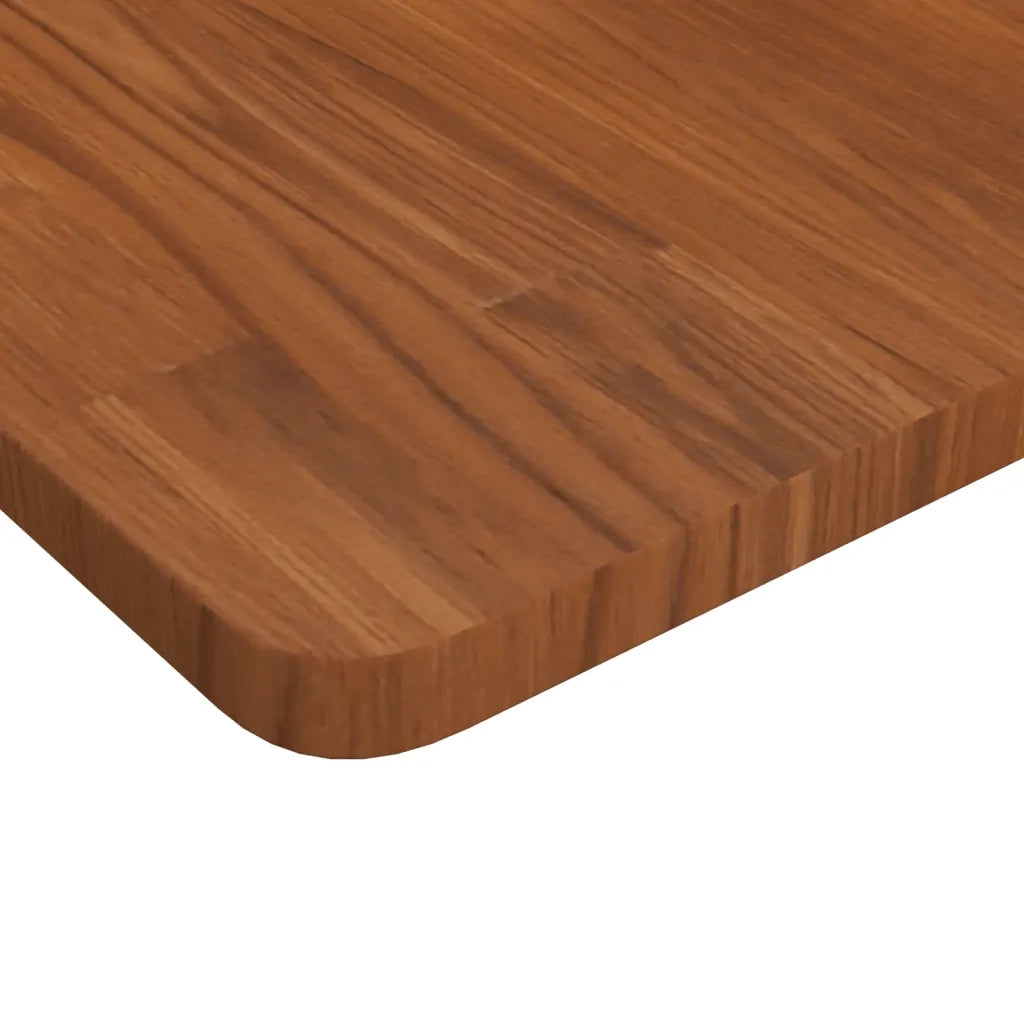 Piano Bagno Marrone Scuro 100x50x2,5cm Legno Massello Trattato 343053