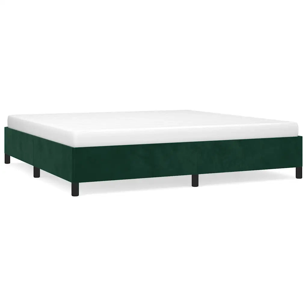 Giroletto senza Materasso-Struttura Letto Verde Scuro 200x200 cm in Velluto 832341