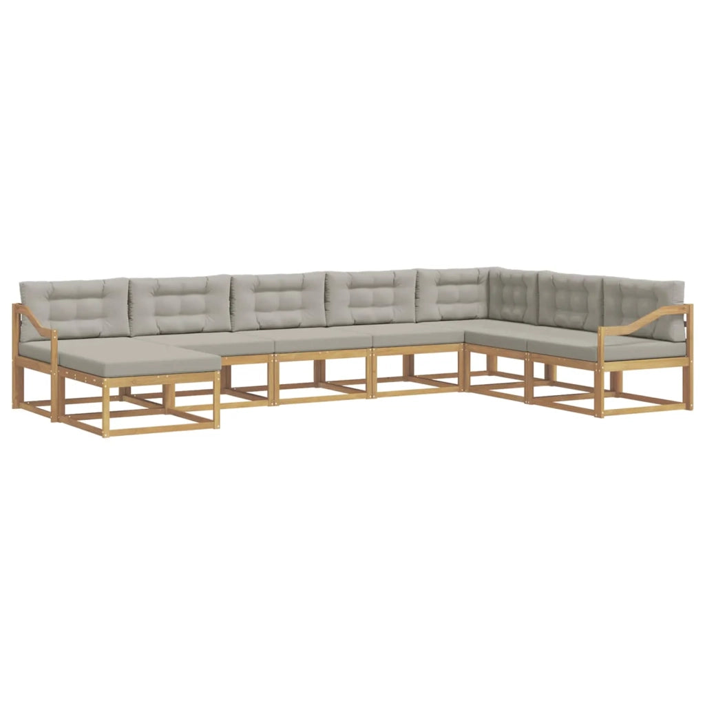 Set di divani da esterno 8 pcs Bianco e Grigio Chiaro 3386880