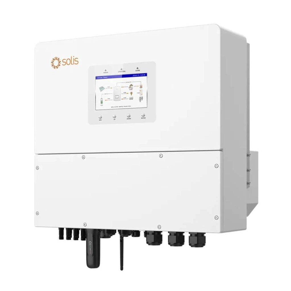 Inverter Fotovoltaico Alta Tensione Solis Trifase Ibrido On-Grid/Off-Grid 12kW, Quadruplo MPPT, CEI 0-21, Schermo LCD, Meter e TA Inclusi, Garanzia 10 Anni IP66 SKU-12225
