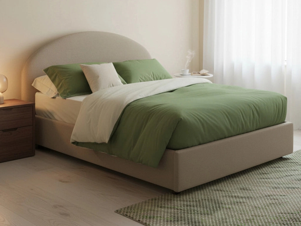 Ambher, Letto Piazza e Mezza Materasso Incluso Made in Italy, Grigio Tortora