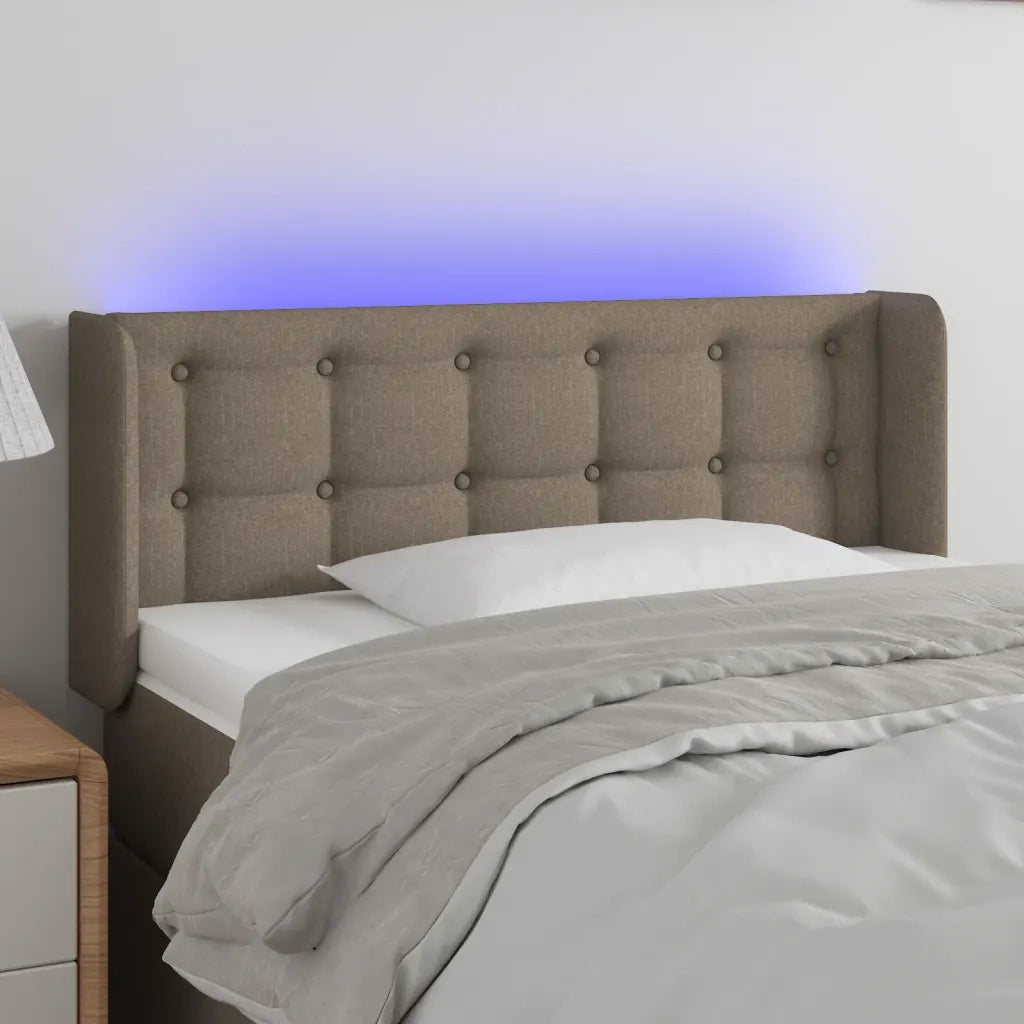 Testiera a LED-Testata con LED Tortora 103x16x78/88 cm in Tessuto 456739