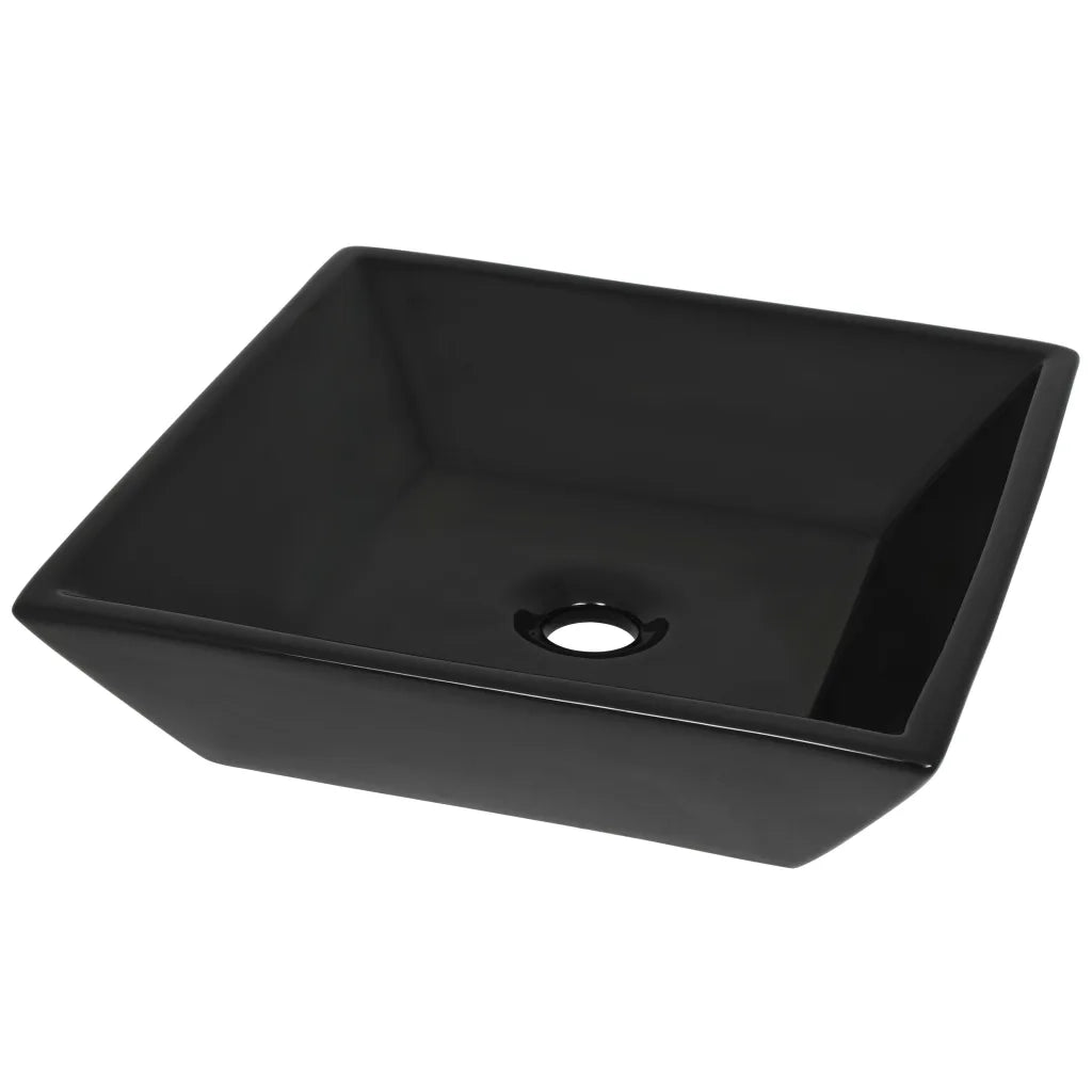 Lavandino Quadrato in Ceramica Nero 41,5x41,5x12 cm CFW9702474