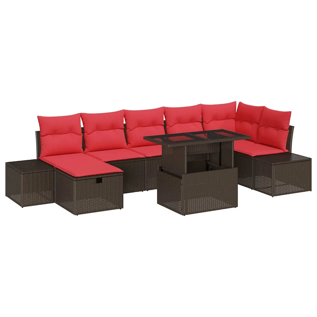 Set Divano da Giardino 8 pz Marrone polyrattan 3361223