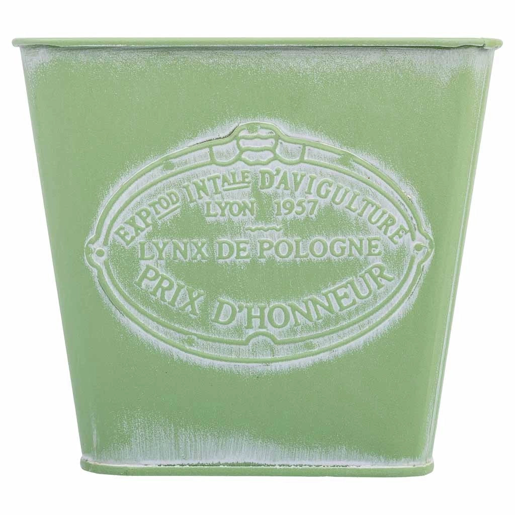 Cestino in metallo verde 14,5x13x10,5