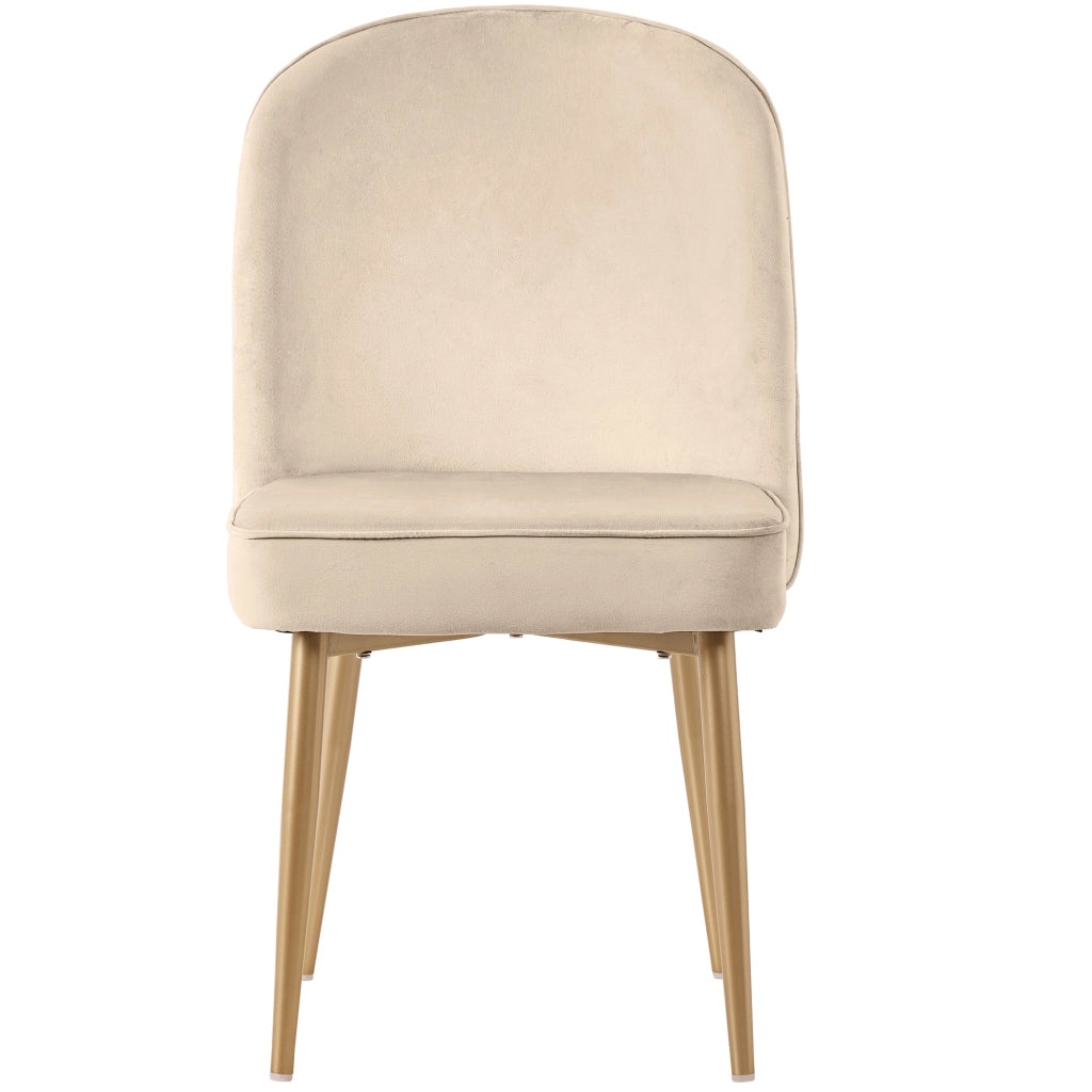 SEDIA DA PRANZO Set da 2 pezzi 45.5x62x87.5 cm Velluto Beige Gambe Metallo Oro