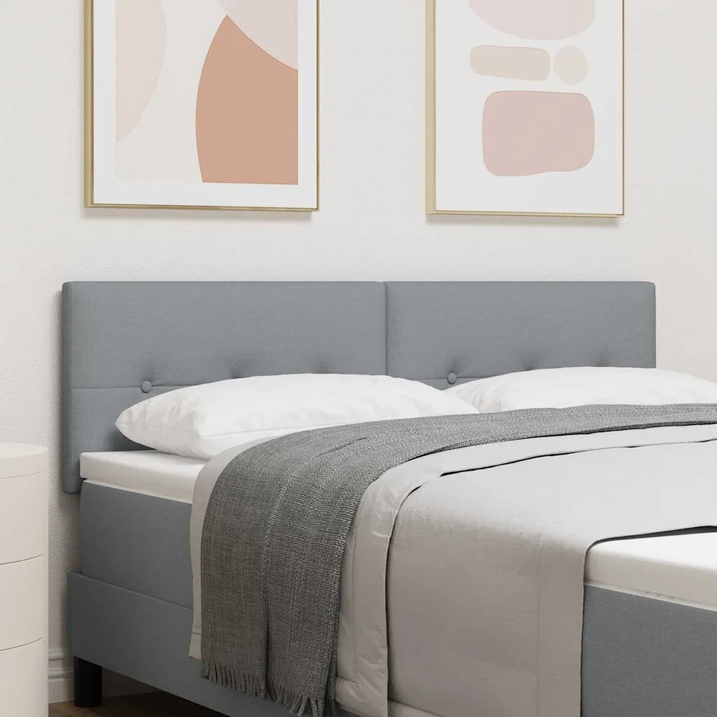 Testiera | Testata LED con strisce LED Grigio chiaro 160 cm Tessuto