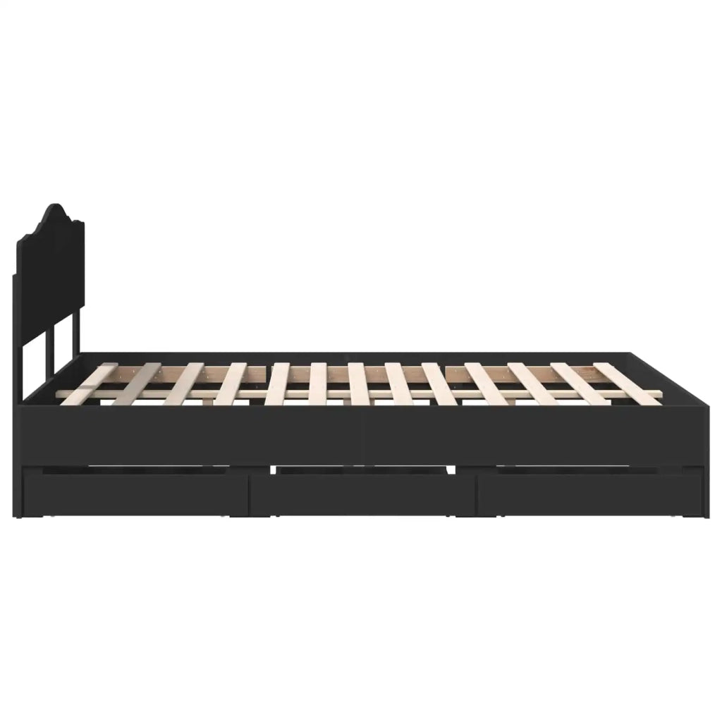 Struttura del letto Nero 160 x 200 cm Legno Ingegnerizzato 3412985
