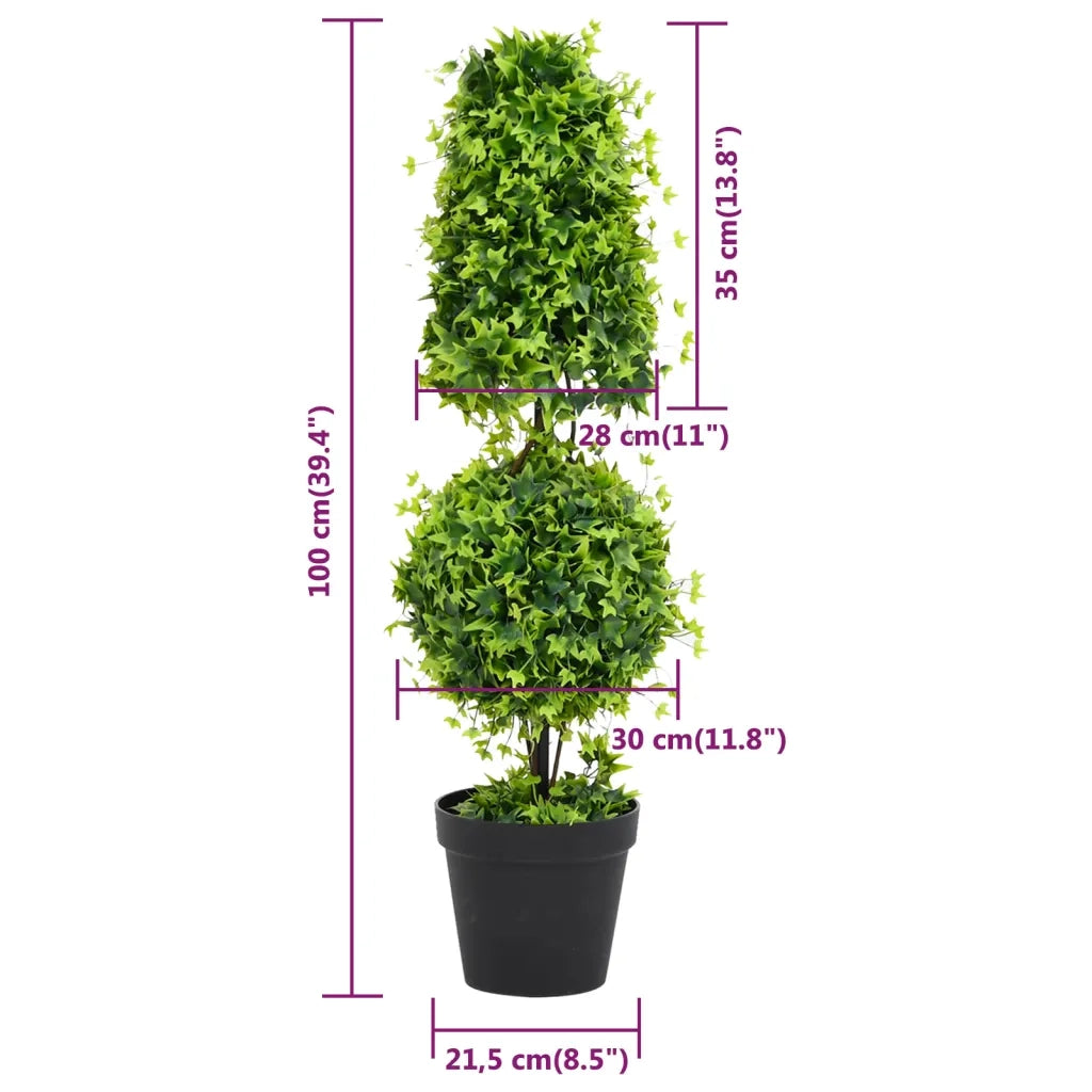 Pianta di Bosso Artificiale con Vaso-Piante Decorative Verde 100 cm