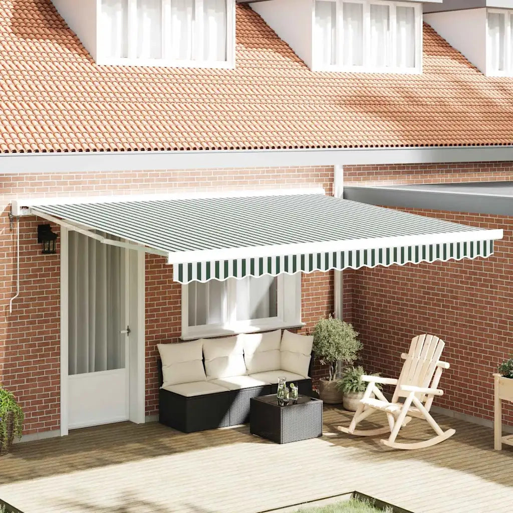 Telo di ricambio per tenda da sole Verde e Bianco 380 x 345 cm 42000659