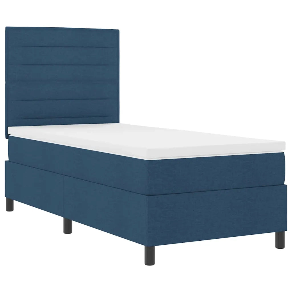 Letto a molle con materasso con led Blu 90 x 190 cm Tessuto
