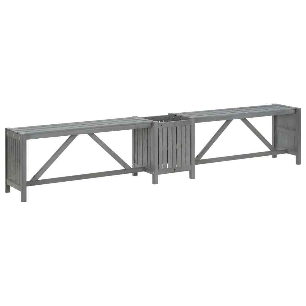 Panca da giardino mobili da esterno per patio angolo da giardino terrazza e fioriera 117 cm legno di acacia grigio 02_0011129