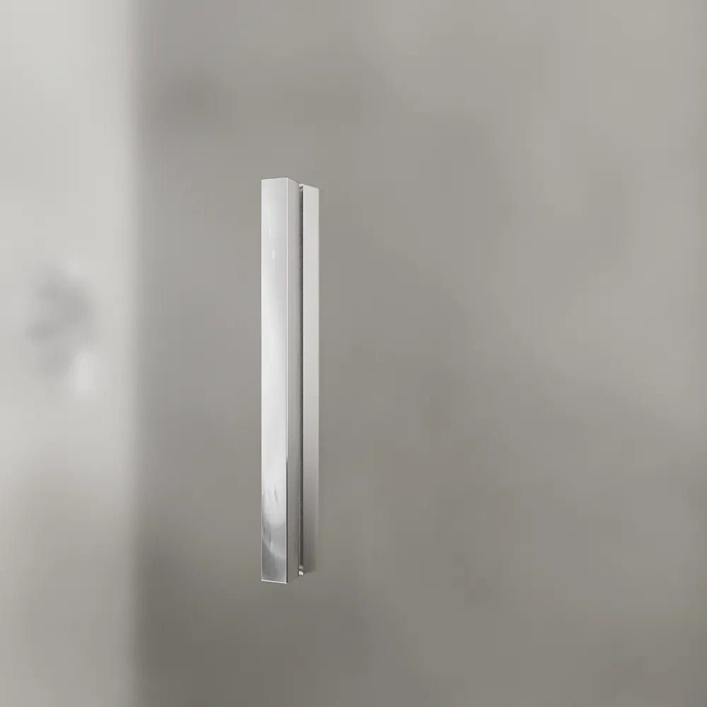 Box doccia slim 80x70cm con porta a libro e parete fissa profili cromati e vetro 6mm opaco h190| Portofino
