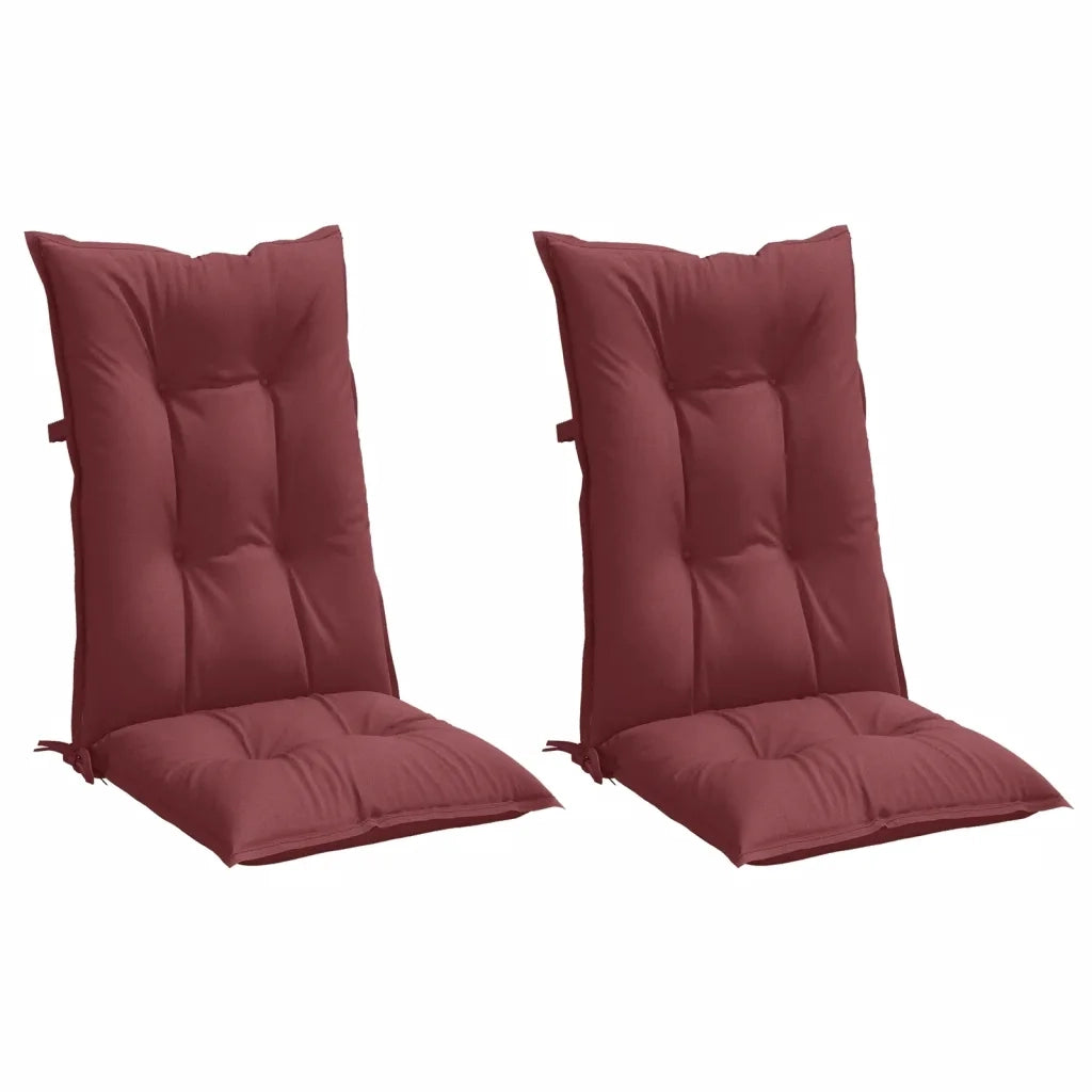 Cuscini Sedia Schiena Alta 2 Rosso Vino Mélange 120x50x7 cm 4002373