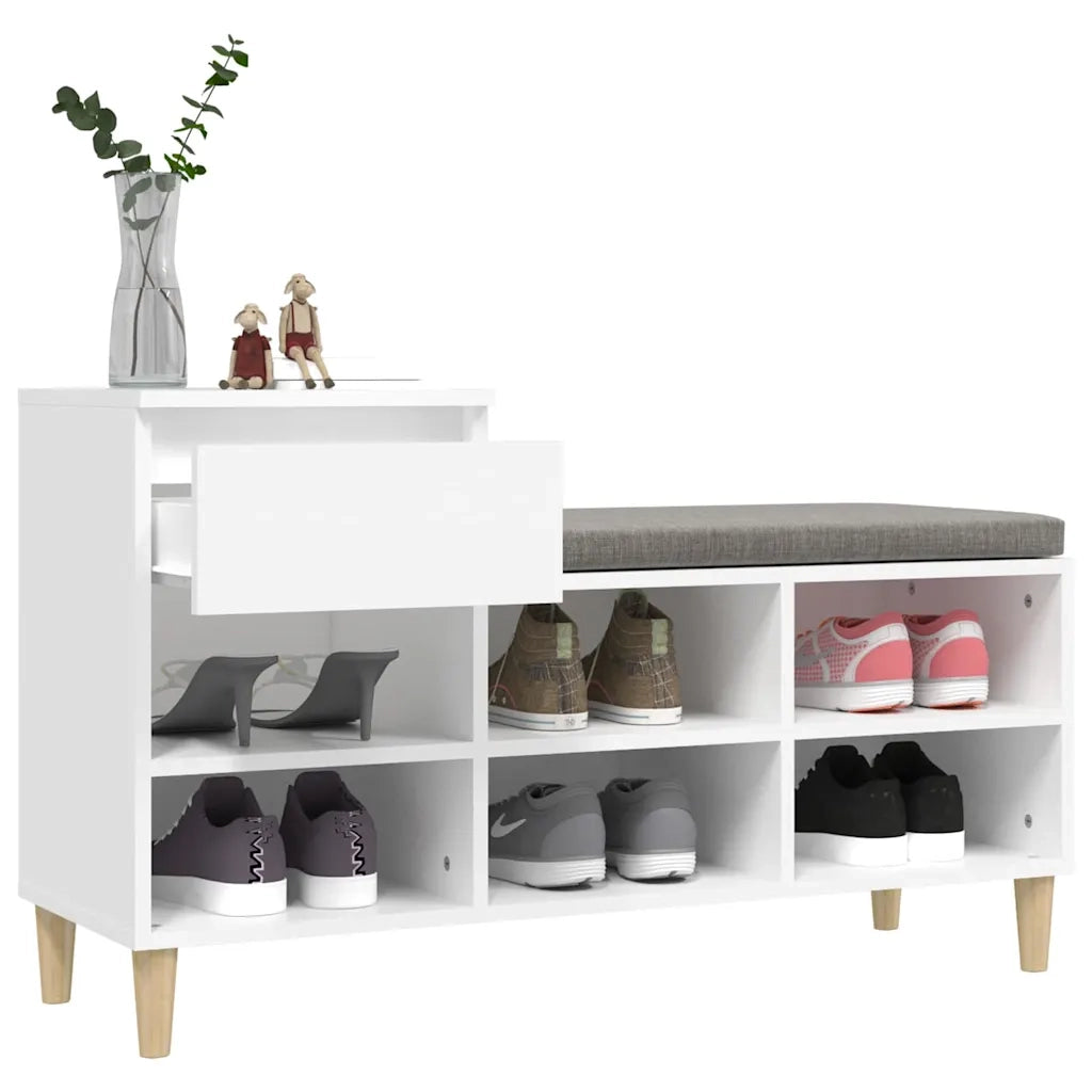 Scarpiera Bianca 102x36x60 cm in Legno Multistrato 821204