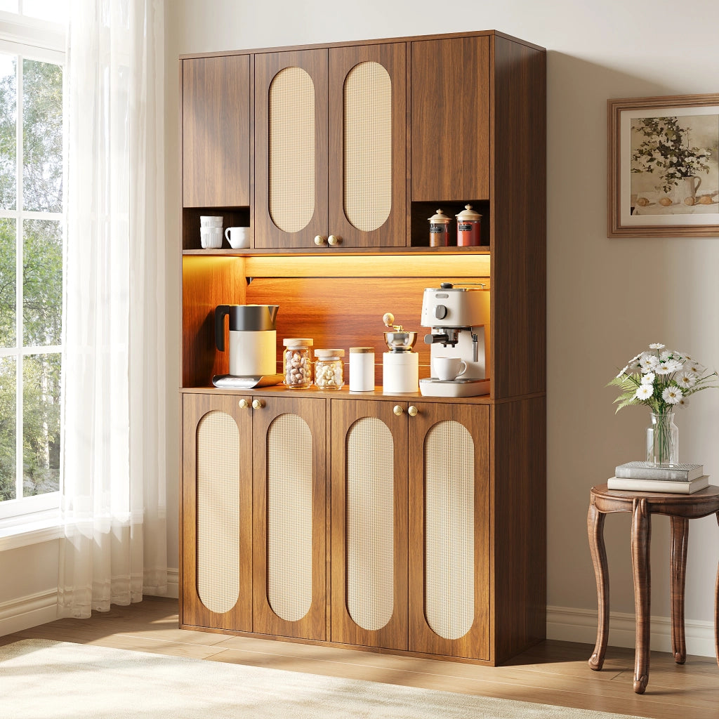 ARMADIO Alto 106x40x178 cm MDF Naturale con LED regolabile