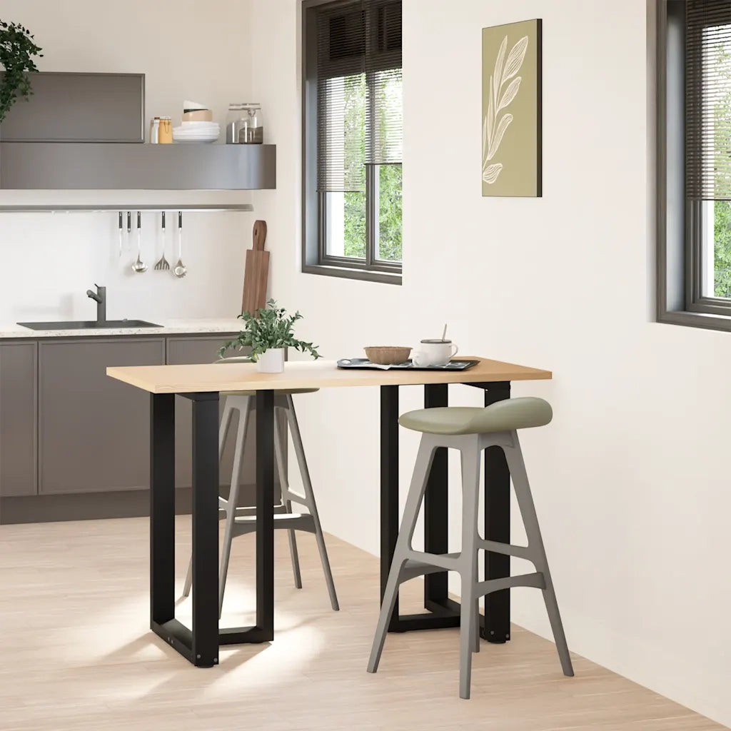 Gambe per tavolo da bar a forma di T 2 pz nere 60x35x(90-91) cm in acciaio 4013080