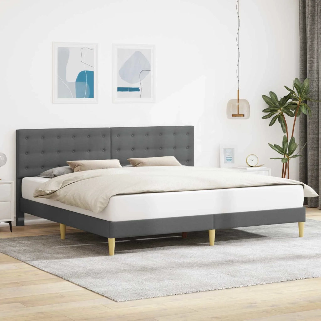Struttura del letto-Giroletto Grigio Scuro 200 x 200 cm Tessuto 627233
