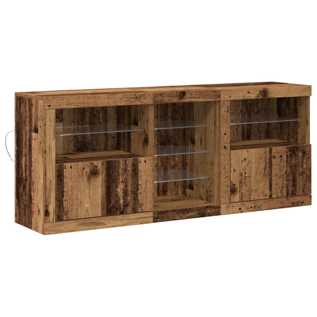 Madia LED Legno vecchio 162 x 37 x 67 cm Legno multistrato 3333115