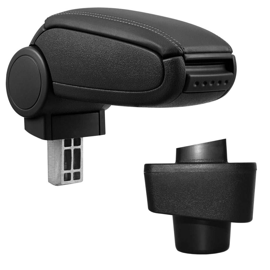 Bracciolo centrale per Renault Captur con vano imbottito in similpelle nera con cuciture nere 03_0000632