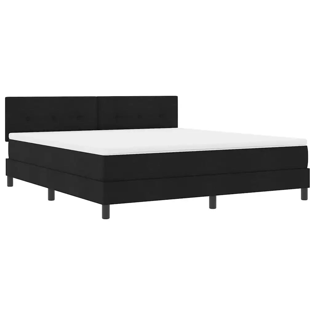 Letto a molle con materasso con led Nero 180 x 200 cm Tessuto