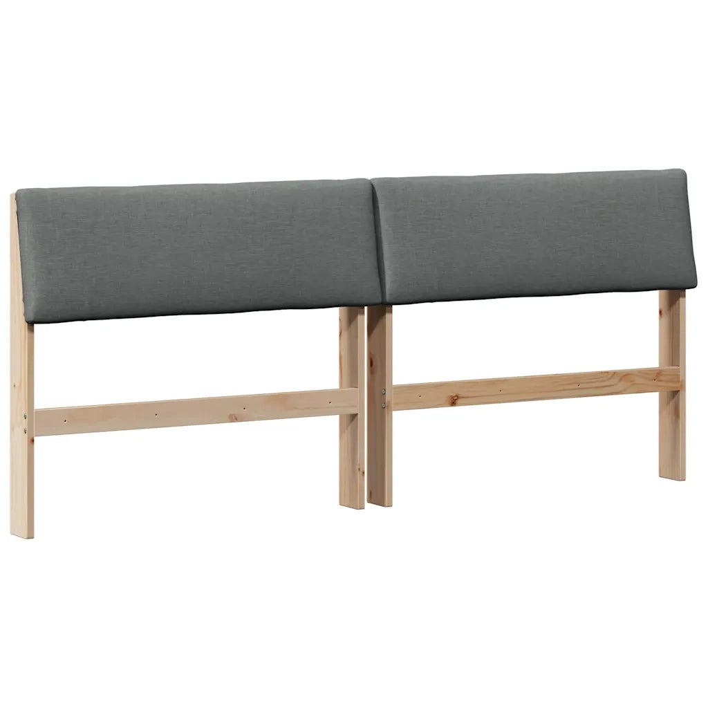 Testiera | Testata imbottita Grigio scuro 180 cm Pino massello