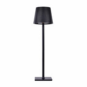 LAMAPADA DA TAVOLO LED NERA CON PARALUME PLISSETTATO RICARICA SOLARE E USB - 3 MODALITA' DI ILLUMINAZIONE REGOLABILI SENSORE CREPUSCOLARE DESIGN MODERNO
