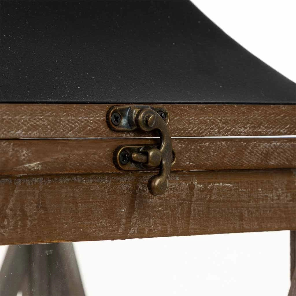 Lanterna in legno marrone 25x25x93,5h cm