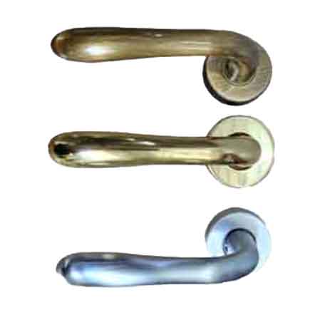 MEZZA MANIGLIA 'GOCCIA' CON ROSETTA E BOCCHETTA Dx - Bronzo graffiato lucido - 2 pezzi