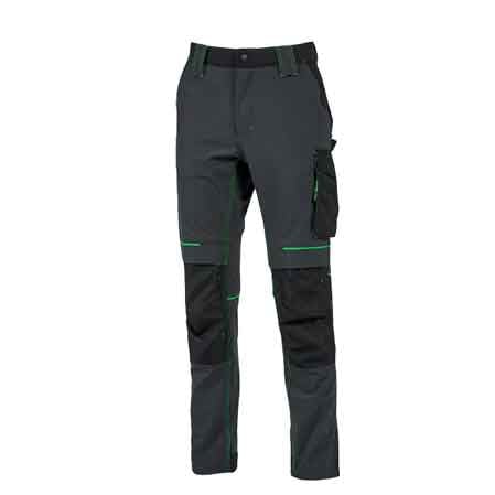 PANTALONE DA LAVORO 'ATOM' GRIGIO/VERDE Tg. S - UPOWER