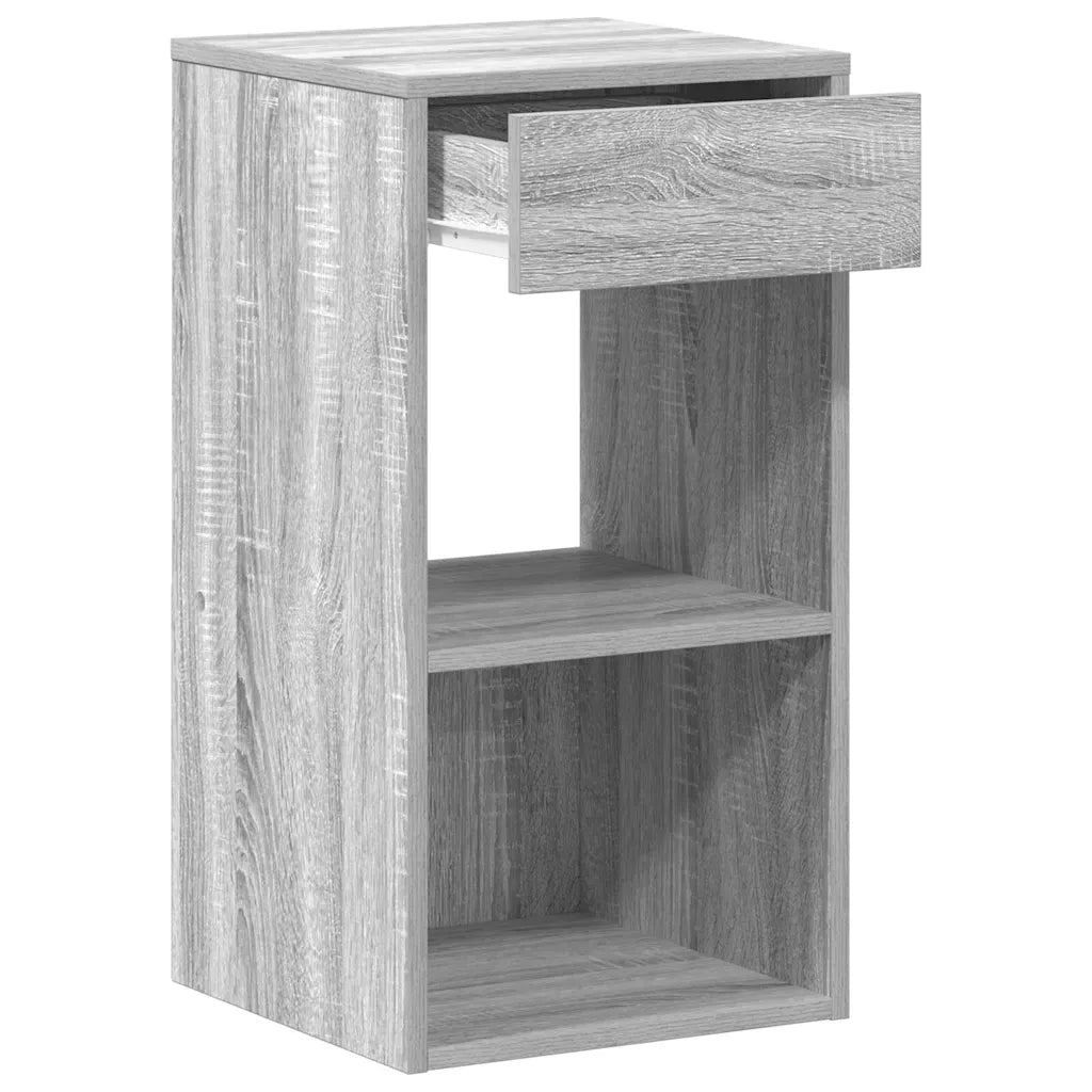 Comodini con Cassetto 2 pz-Set di 2 Tavolino da notte Grigio Sonoma 35x34x66,5 cm