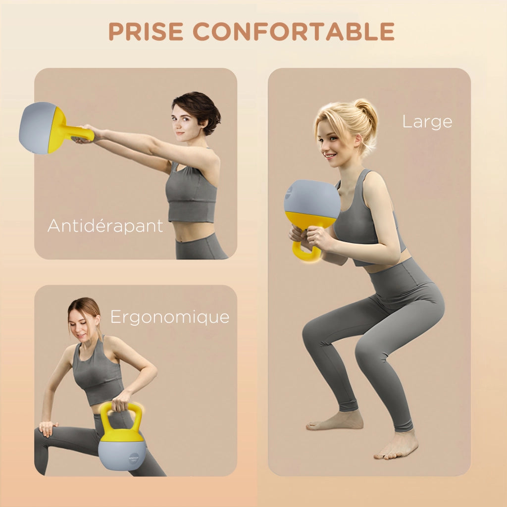 Kettlebell ¨C zephmum ¨C 10kg, grigio e giallo