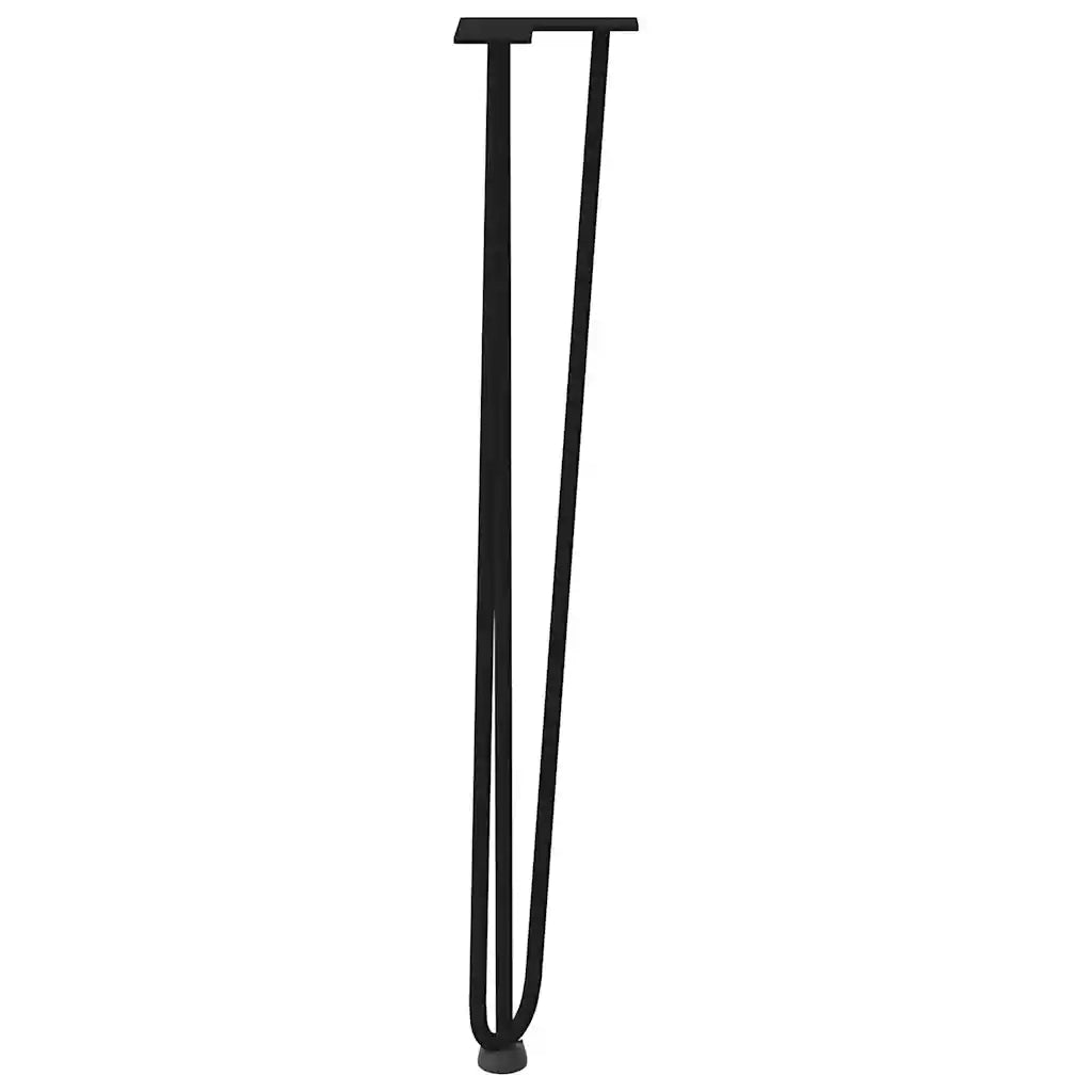 Gambe a forcina per tavoli consolle 4 pz Nero 72 cm Acciaio massiccio 4012444