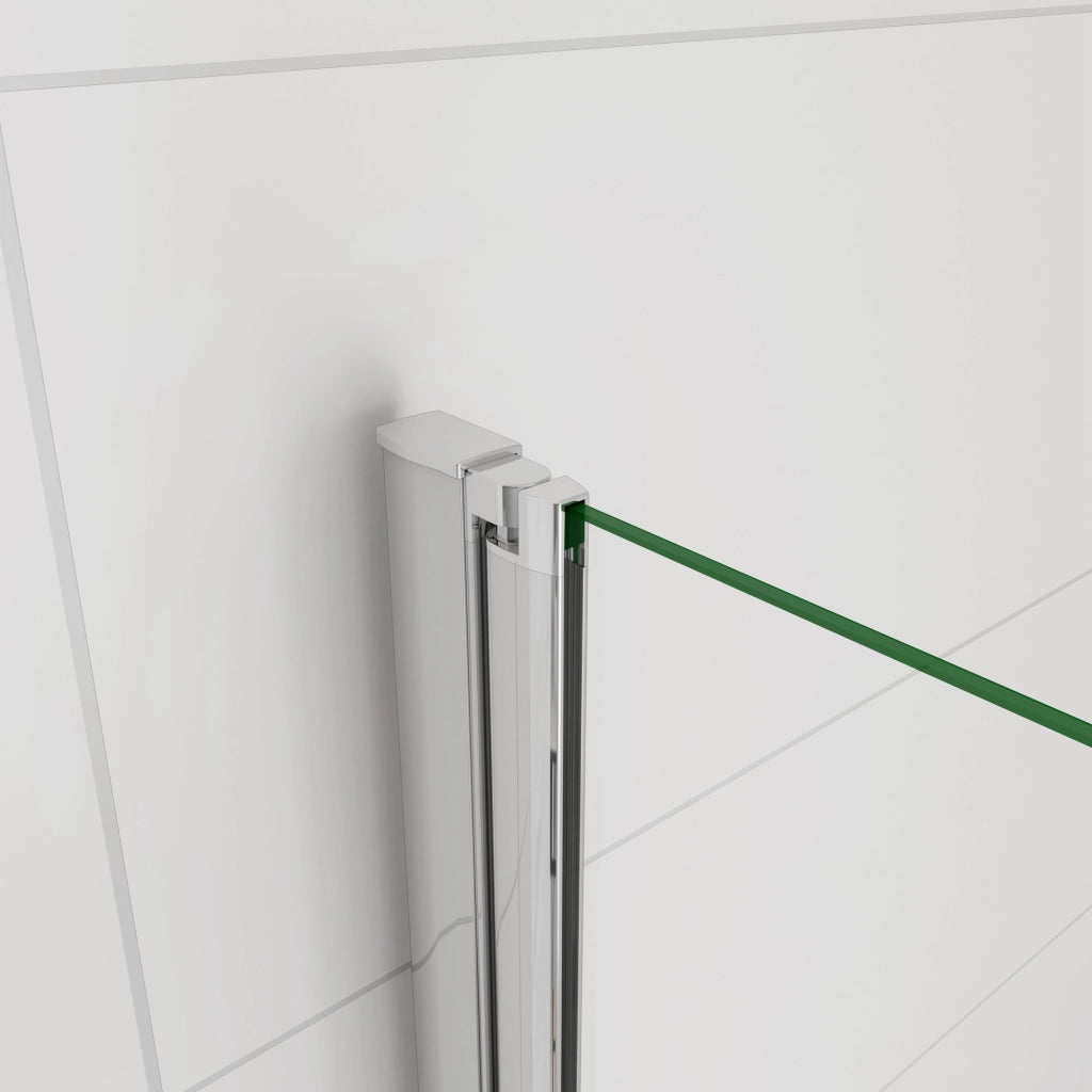 80x140cm Parete Vasca Doccia Sopravasca Singolo Pannello Girevole in Vetro Temperato 6 mm Trasparente Telaio Cromato Lucido