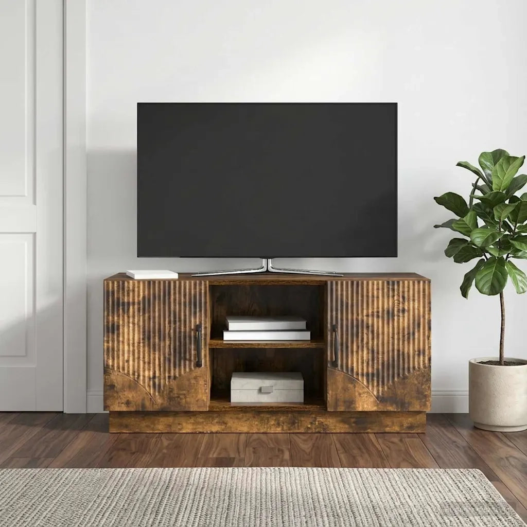 Mobile TV Rovere Fumo 102 x 34,5 x 47 cm Legno ingegnerizzato 895390