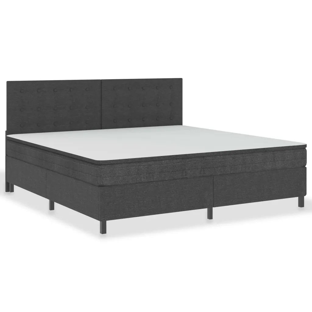 Letto a Molle Grigio Scuro in Tessuto 200x200 cm