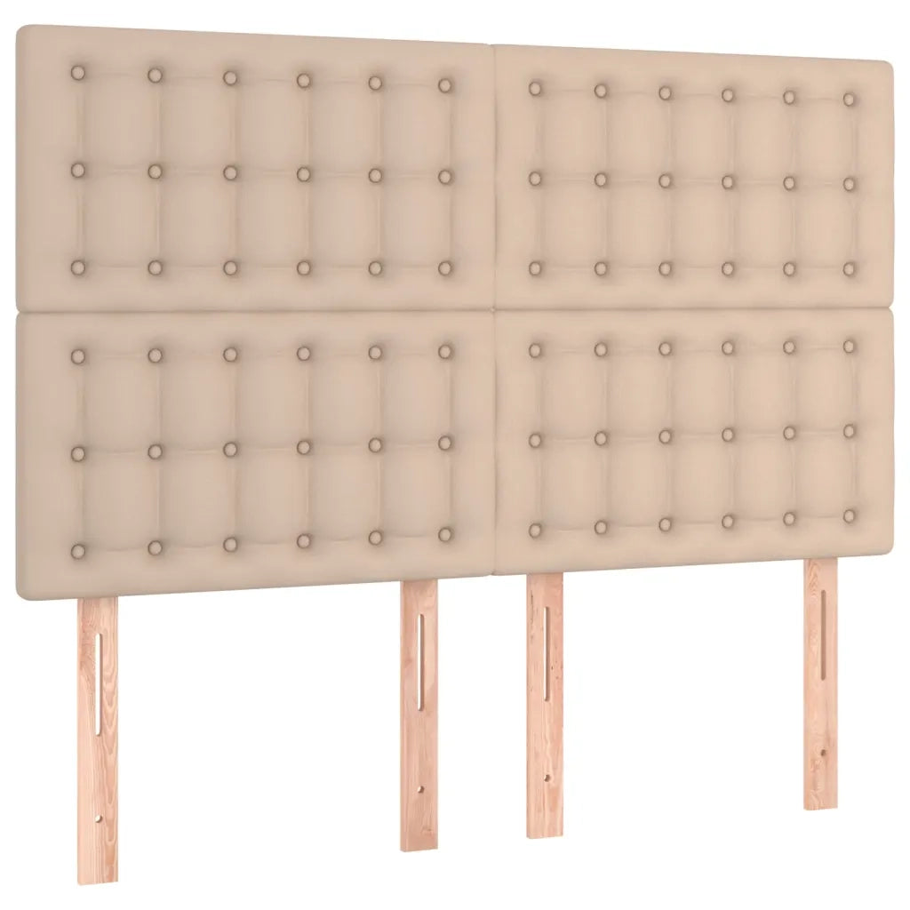Giroletto Molle Materasso e LED Cappuccino 140x190cm Similpelle