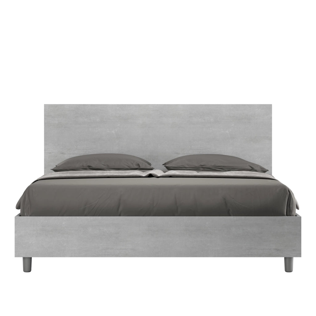 Letto Matrimoniale 160x200 cm Senza Rete Testata Dritta New Egos Cemento