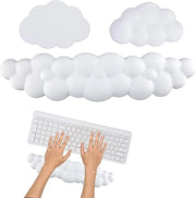 Set di sostegno per polso ergonomico per tastiera e mouse - fascia di sostegno e sostegno per polso - Cloud - sottopiede per computer e laptop - lavoro ufficio