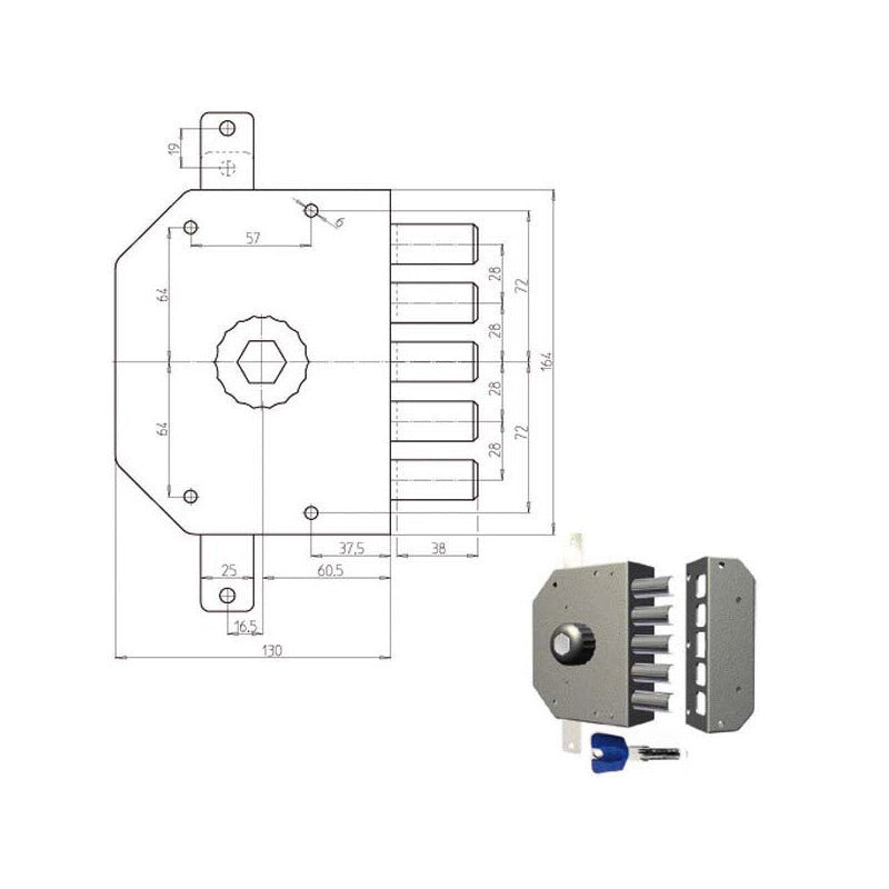 Serratura Sic.Triplice Sx Pompa 3200P Cr
